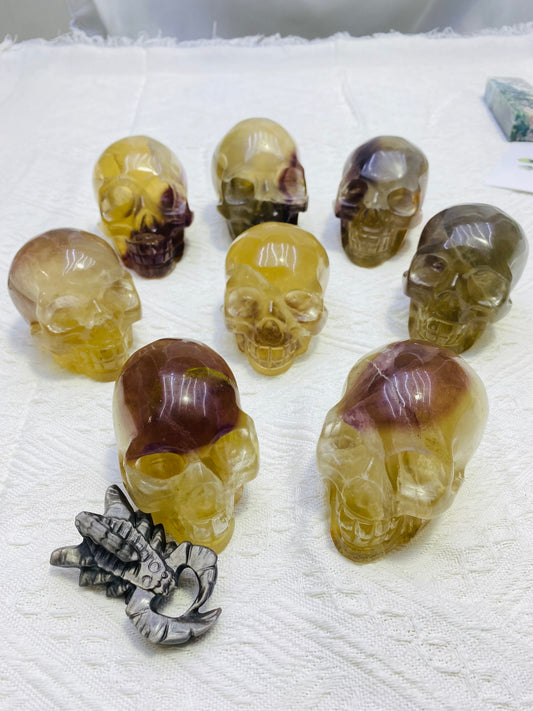 Fluorite Skull Cool Crystal Carvings Hot Sale Tiktok