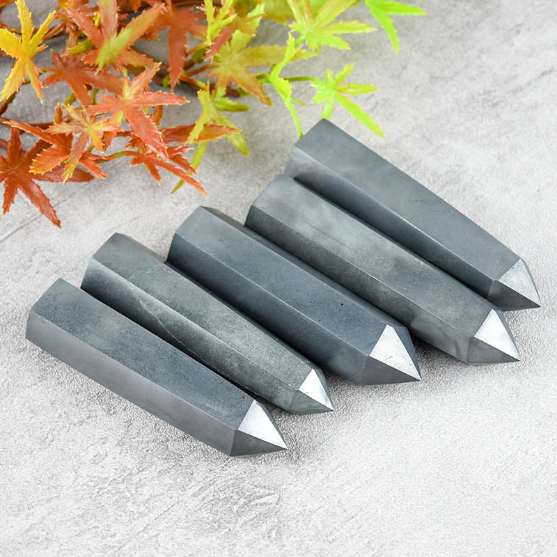 High Quality Natural Quartz Healing Stone Crystal Obelisk Hematite Crystal Wand Points