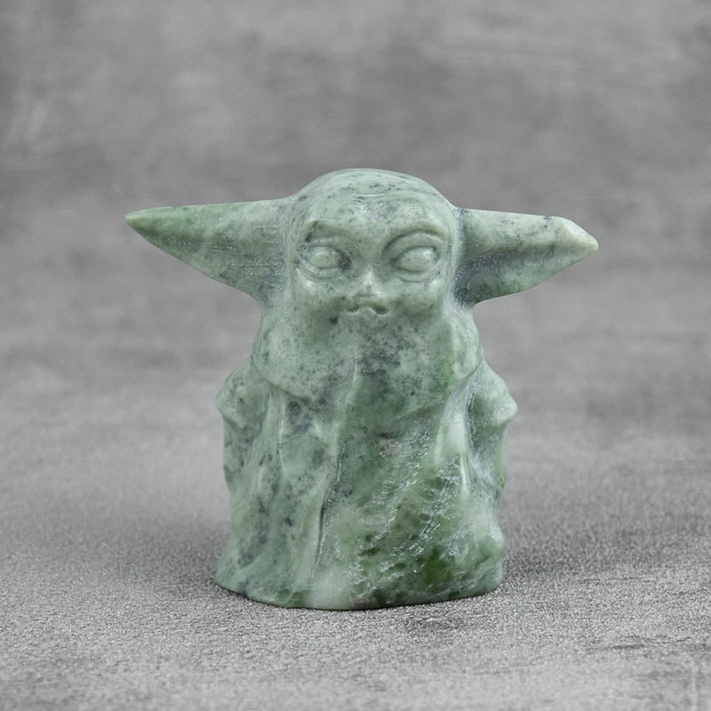 High Quality Natural Spiritual Stone Crystal Crafts Yoda Crystal Carving