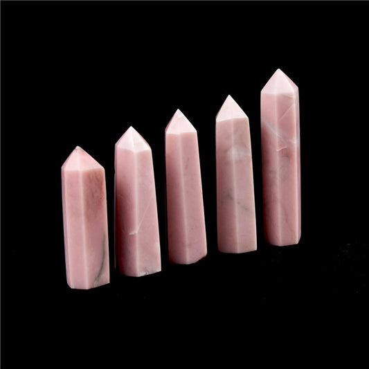 Hot Sale Natural Healing Stone Opalite Obelisk Tower Pink Opal Crystal Wand Point TikTok