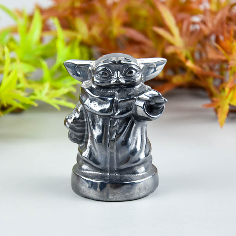 High Quality Natural Spiritual Stone Crystal Crafts Yoda Crystal Carving