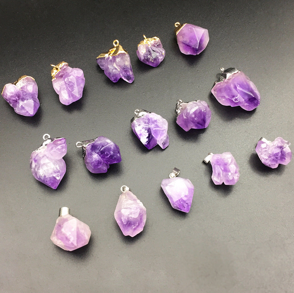 Amethysts Designer Charms For Jewelry Making DIY Bracelet Necklace Pendant Charm Irregular Stone Crystals Quartz Natural Jewelry