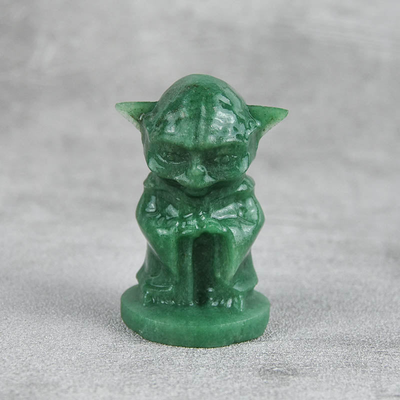 High Quality Natural Spiritual Stone Crystal Crafts Yoda Crystal Carving