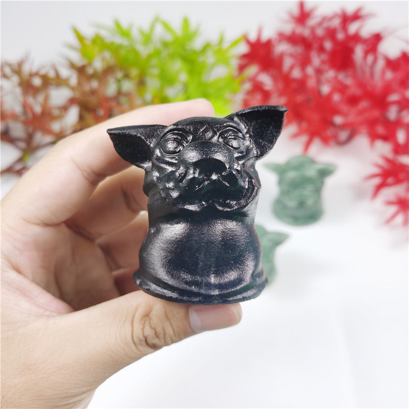 High Quality Natural Spiritual Stone Crystal Crafts Yoda Crystal Carving