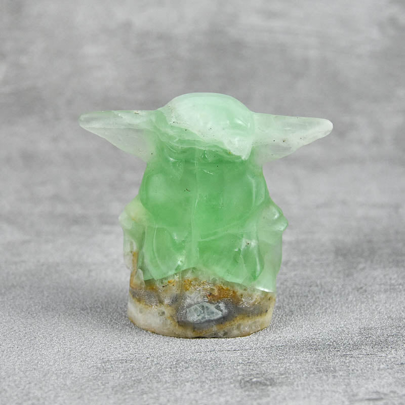 High Quality Natural Spiritual Stone Crystal Crafts Yoda Crystal Carving