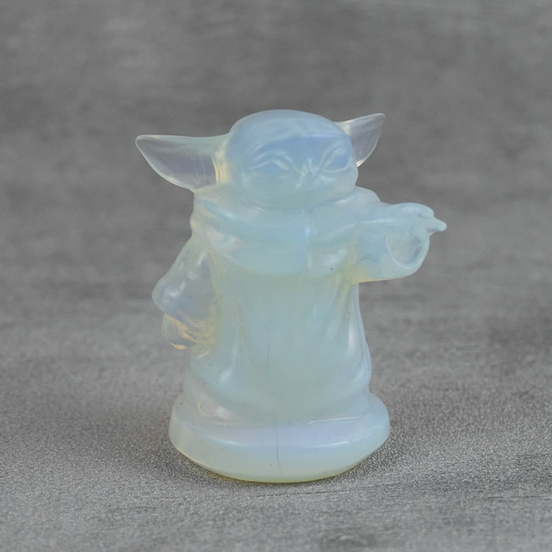 High Quality Natural Spiritual Stone Crystal Crafts Yoda Crystal Carving