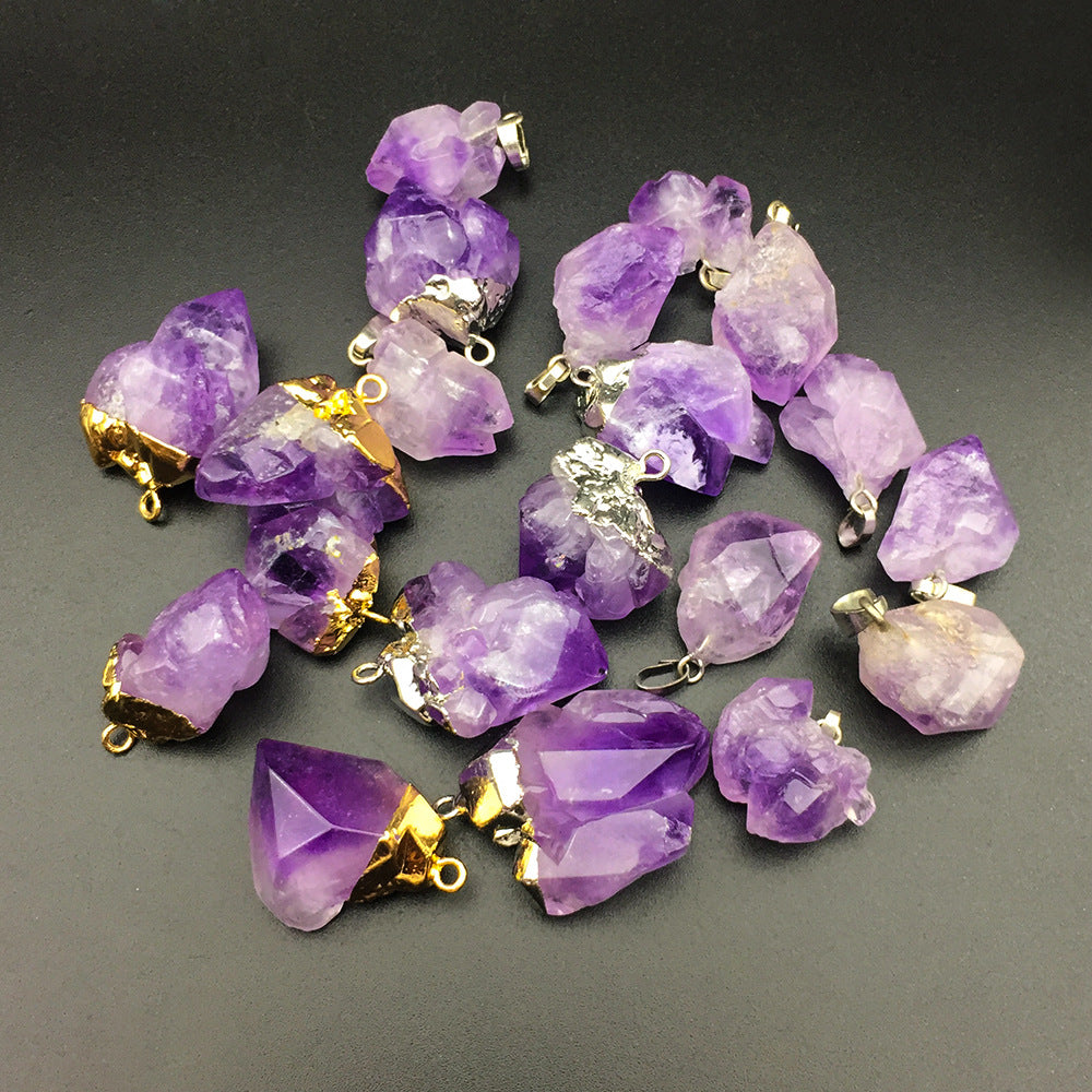 Amethysts Designer Charms For Jewelry Making DIY Bracelet Necklace Pendant Charm Irregular Stone Crystals Quartz Natural Jewelry