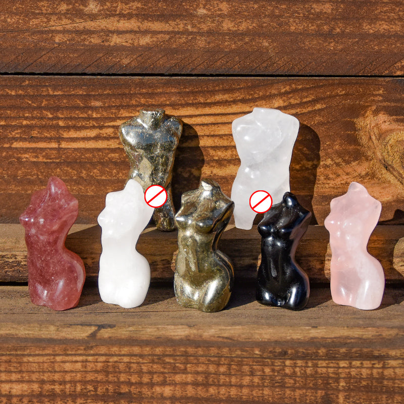 High Quality Natural Crystal Goddess Carving Lady's Body Crystal Women Body