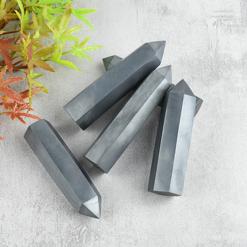 High Quality Natural Quartz Healing Stone Crystal Obelisk Hematite Crystal Wand Points