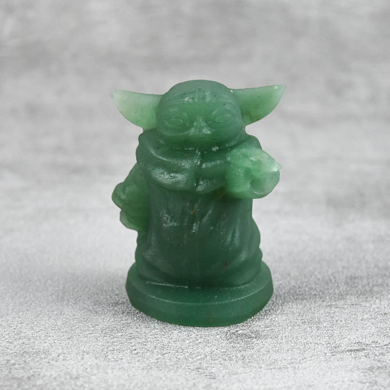 High Quality Natural Spiritual Stone Crystal Crafts Yoda Crystal Carving