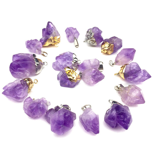 Amethysts Designer Charms For Jewelry Making DIY Bracelet Necklace Pendant Charm Irregular Stone Crystals Quartz Natural Jewelry