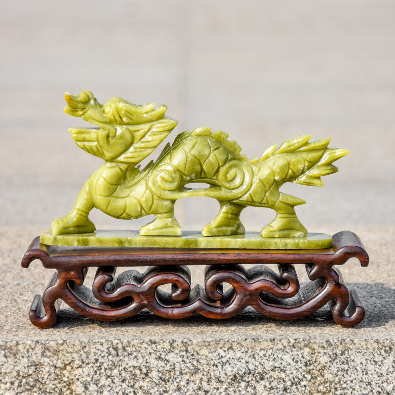 High Quality Hotsale folk craft natural crystal xiuyan jade dragon carving for Feng Shui or decoration