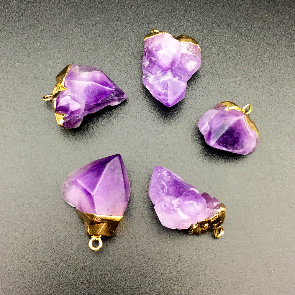 Amethysts Designer Charms For Jewelry Making DIY Bracelet Necklace Pendant Charm Irregular Stone Crystals Quartz Natural Jewelry