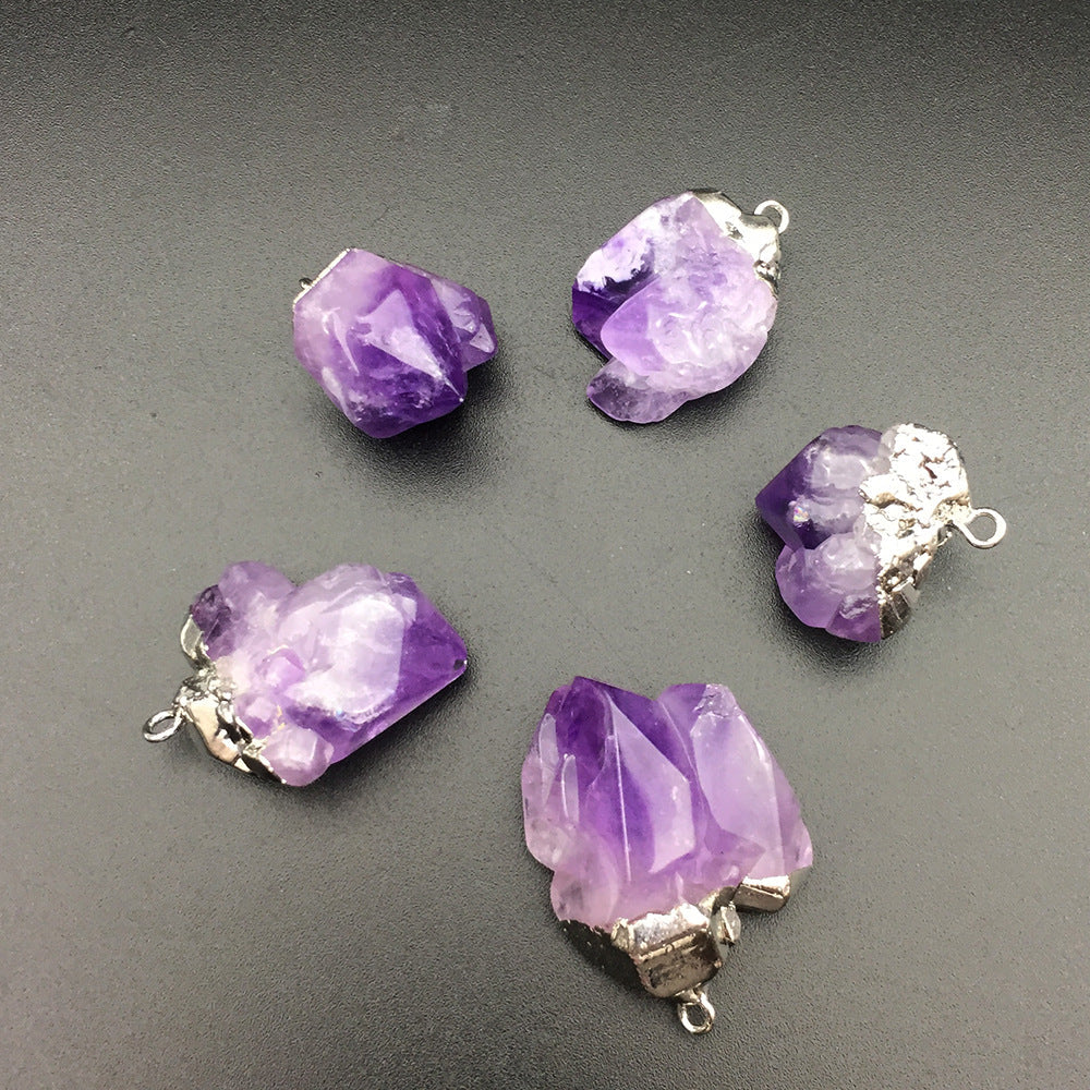 Amethysts Designer Charms For Jewelry Making DIY Bracelet Necklace Pendant Charm Irregular Stone Crystals Quartz Natural Jewelry