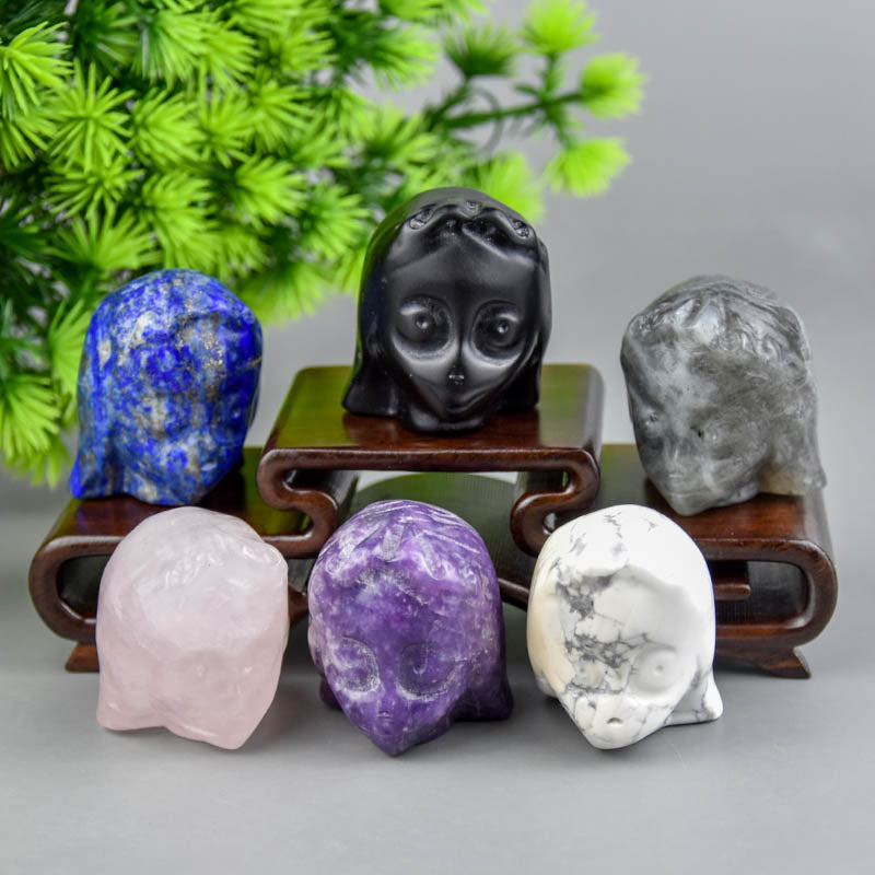 High Quality Hand Carved Natural Spiritual Stone Craft Crystal Crafts Jack And Sally Craving