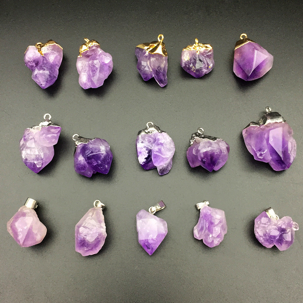 Amethysts Designer Charms For Jewelry Making DIY Bracelet Necklace Pendant Charm Irregular Stone Crystals Quartz Natural Jewelry