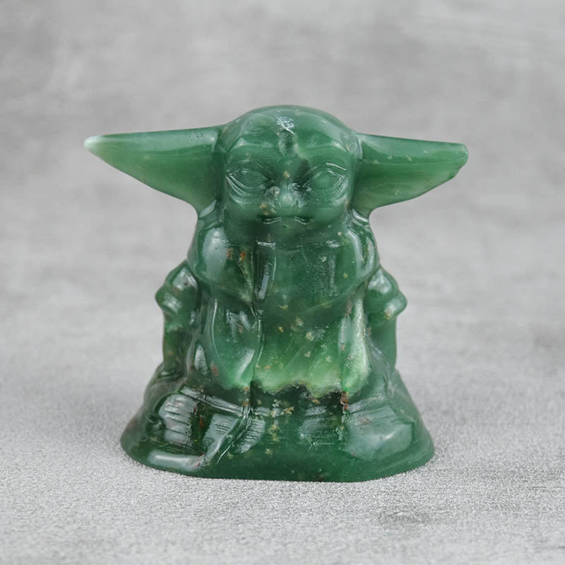 High Quality Natural Spiritual Stone Crystal Crafts Yoda Crystal Carving